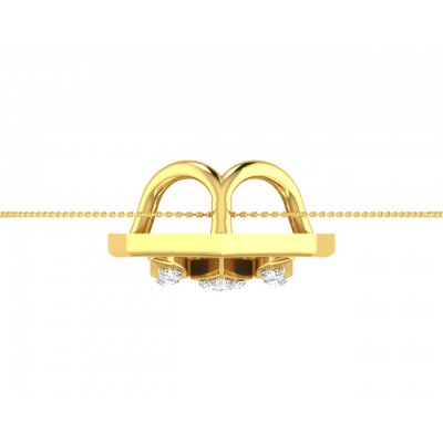 Shiv Trishul & Damroo Pendant in gold with diamonds